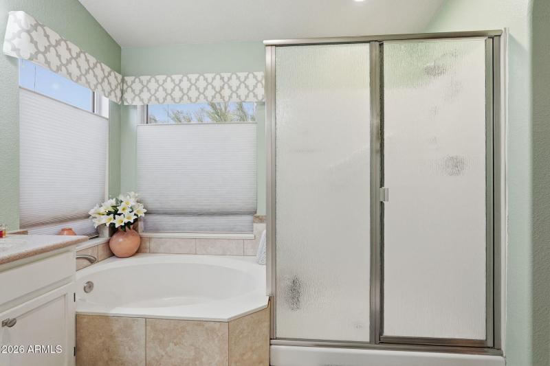 Separate tub & walk-in shower