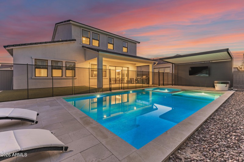 Pool, spa, pergola & turf