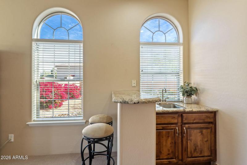 Wet bar in family room