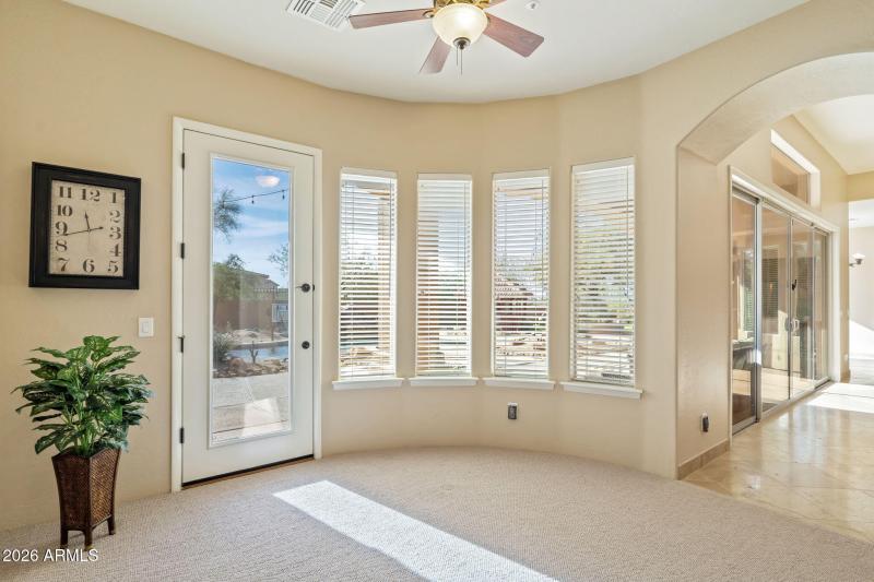 Exit to backyard from flexroom