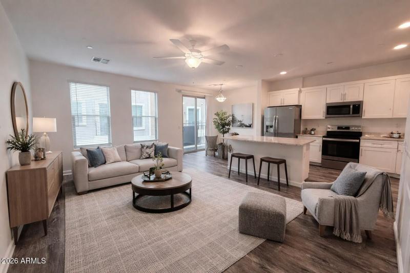 Virtually staged living room