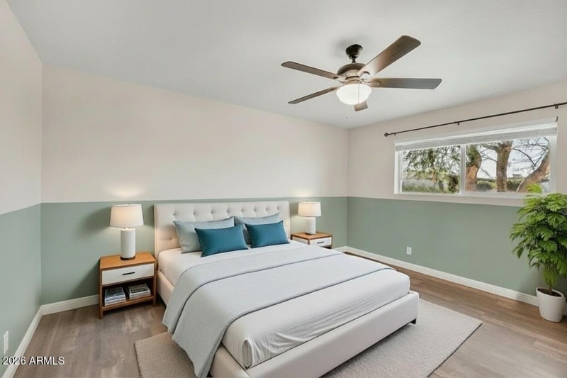 Virtually Staged Primary Bedroom