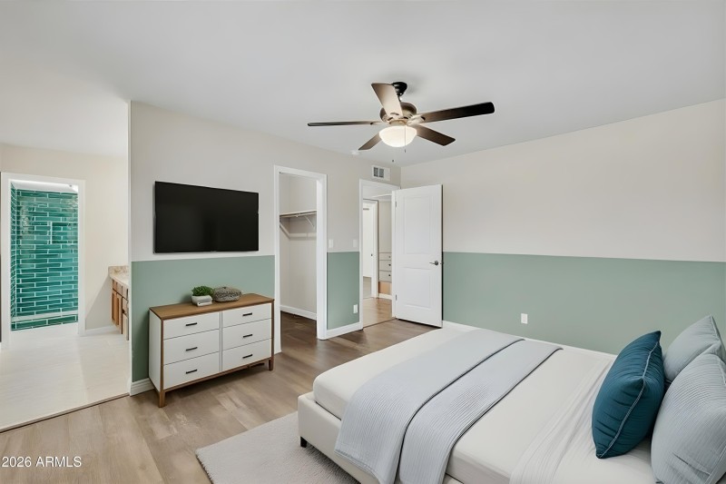 Virtually Staged Primary Bedroom