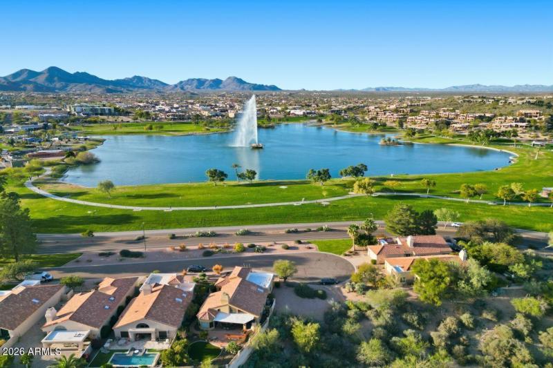 Across the street from fountain lake