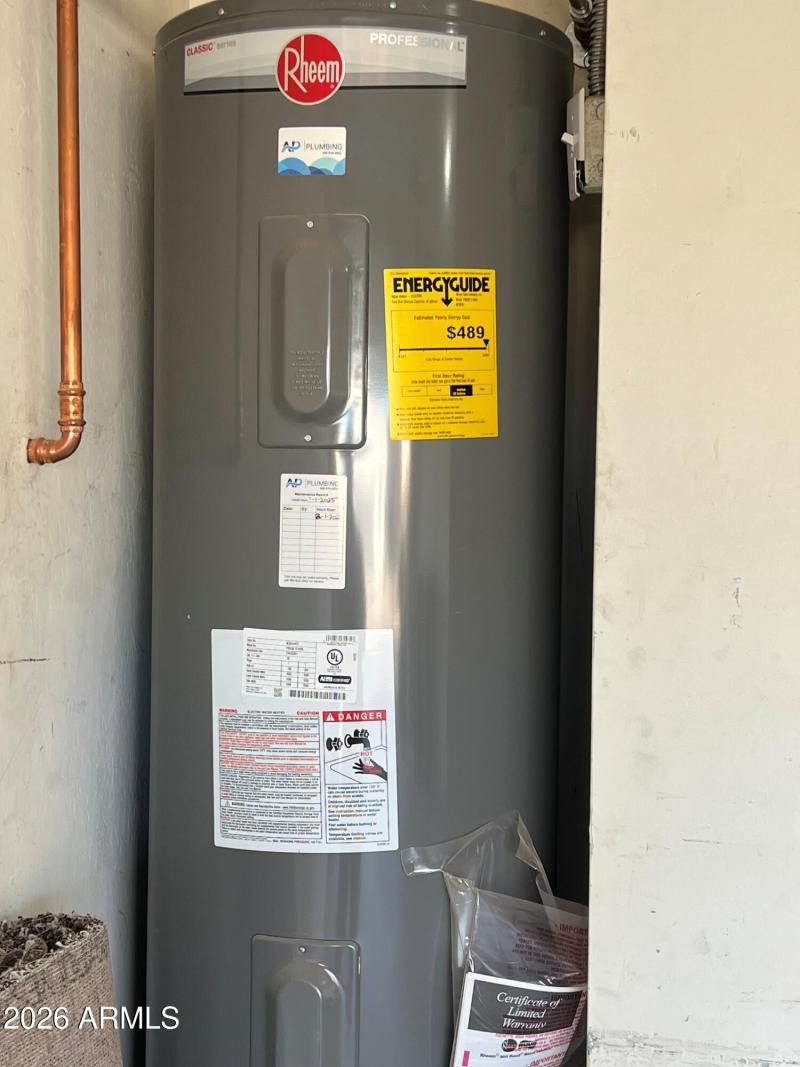 water heater installed February 1, 2025
