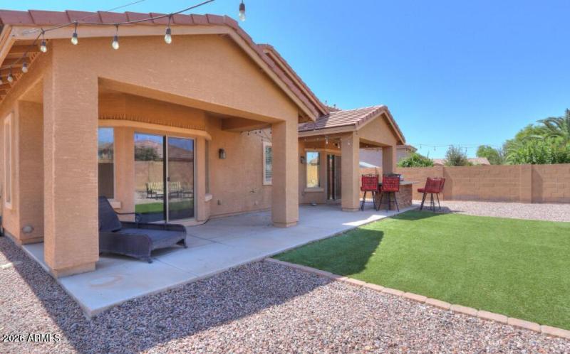 Back patio off master bedroom