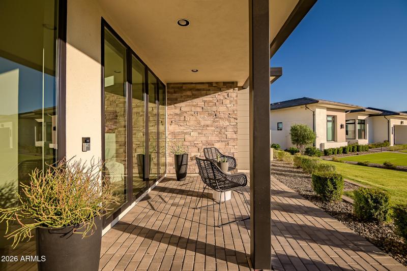 Patio with mountain views