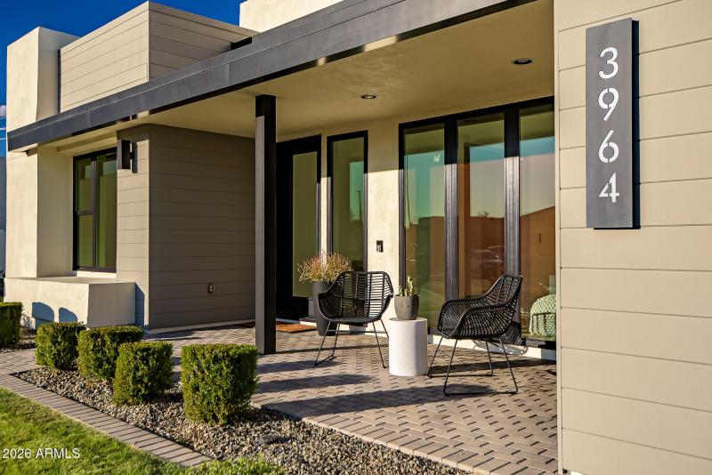 Patio with mountain views