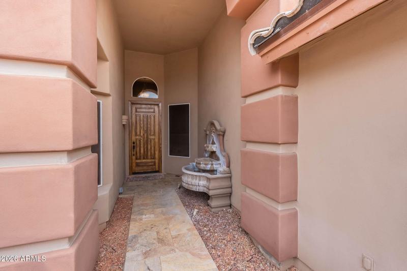 Entry with water feature