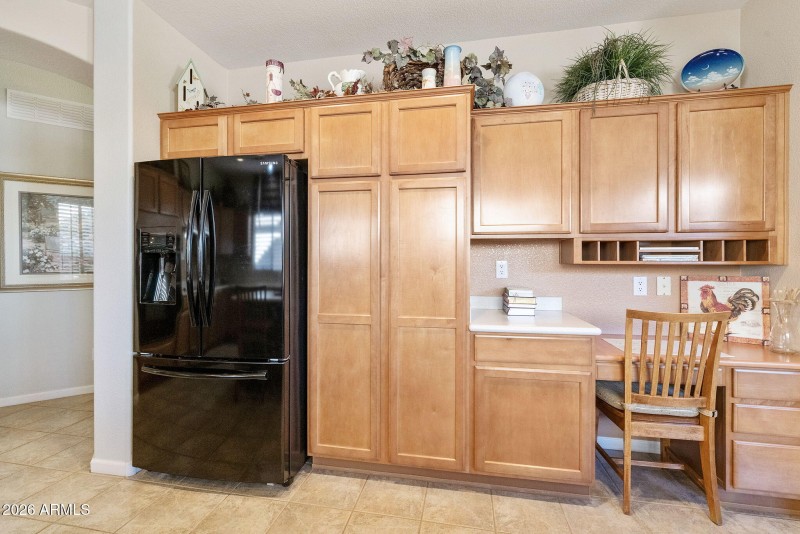 Kitchen with maple cabinets