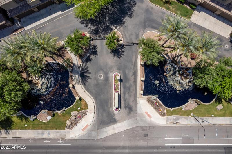Aerial entrance view