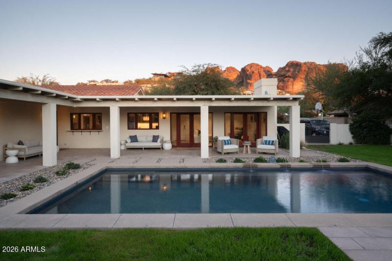 Backyard at twilight