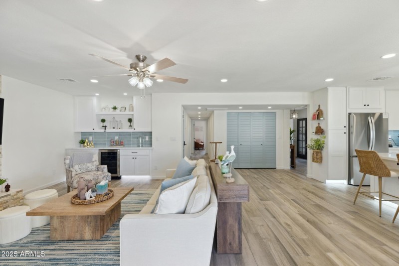 Living Room + Hallway to 3 bedrooms