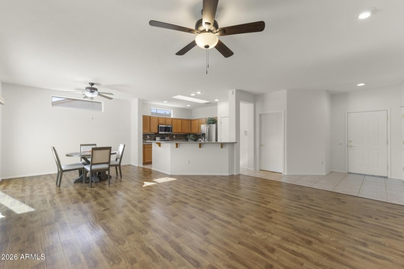 View of Kitchen and Dining Area