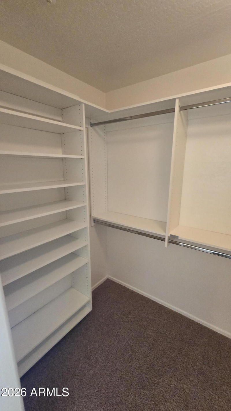 Master custom shelving closet