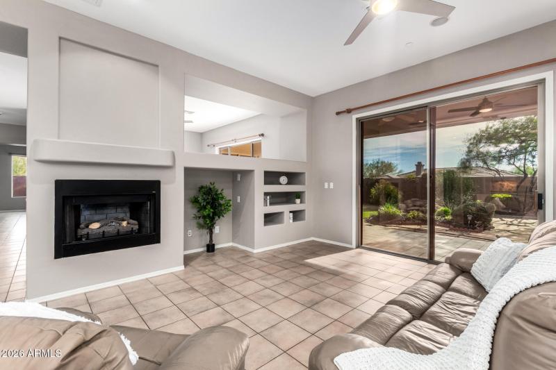 Family room with gas fireplace