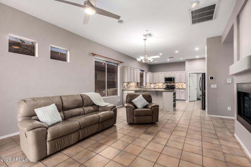 Great room with open kitchen