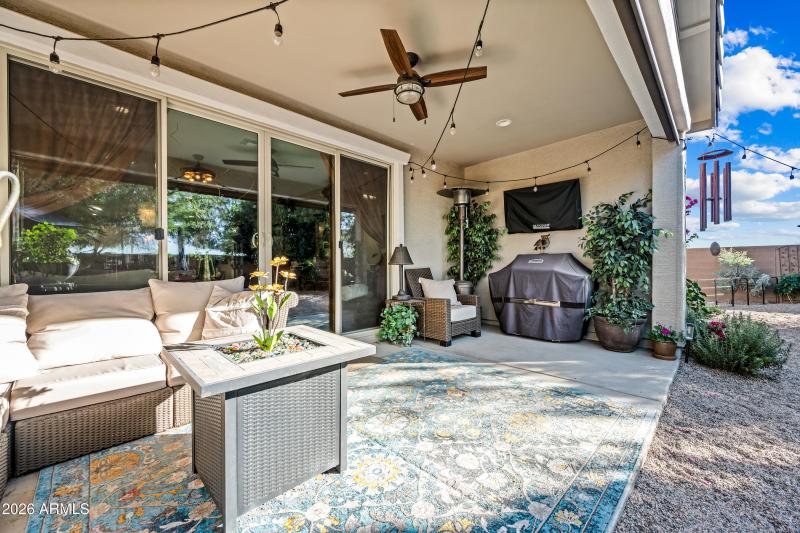 Covered Patio with Sun Shades