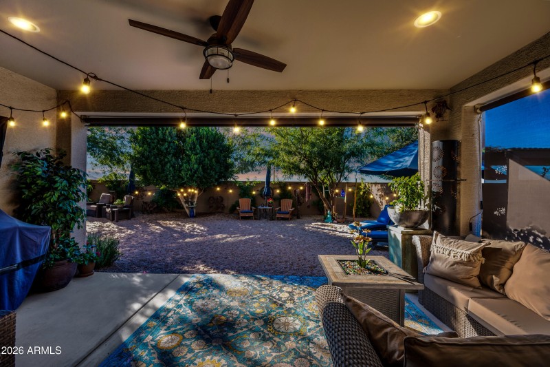 Twilight Covered Patio