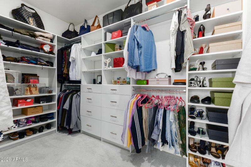 Custom walk-in closet with shelving