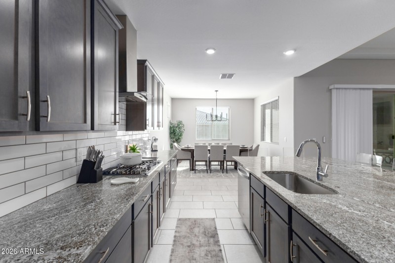 Kitchen looking toward dining area