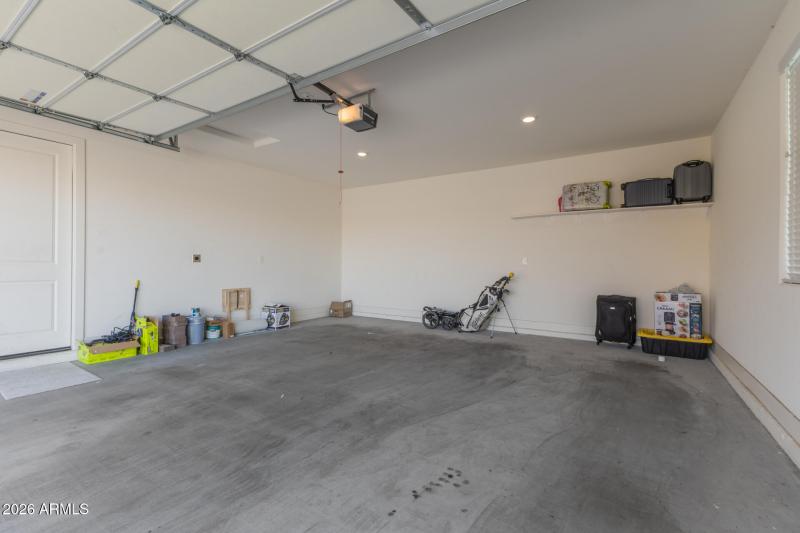 Spacious garage with storage