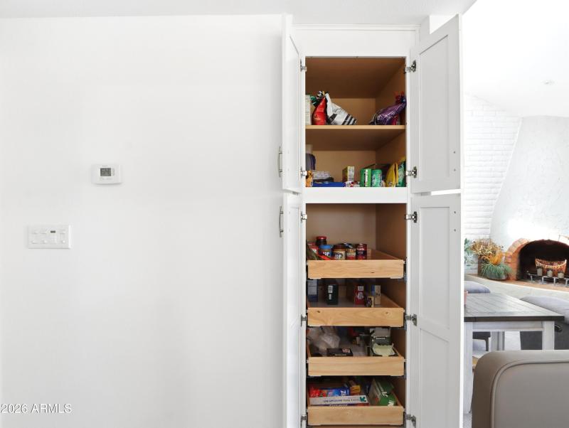 Pantry with pull-out shelves
