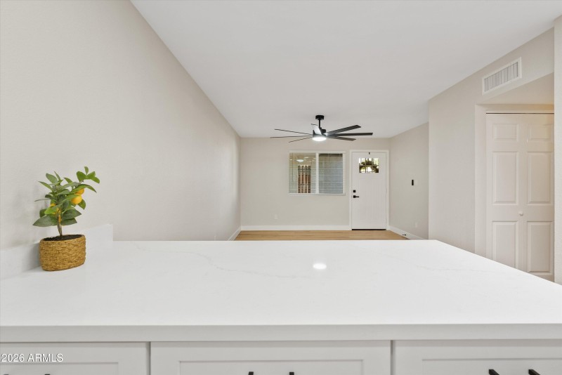 New quartz kitchen island