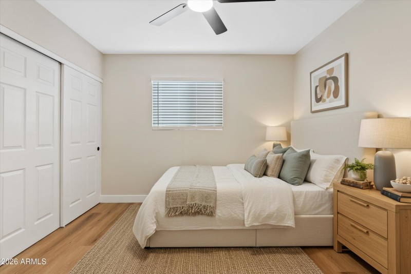 Virtually staged bedroom 1