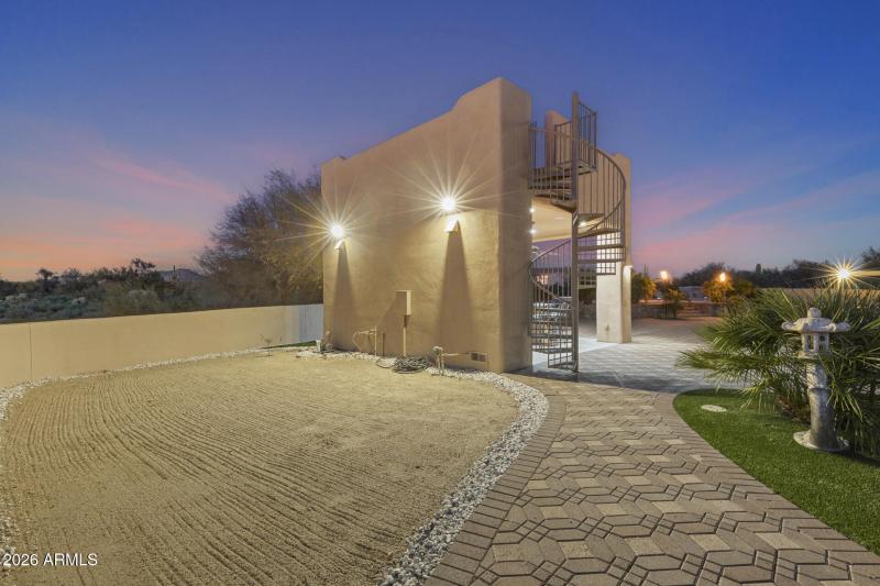 Staircase to View Deck Above
