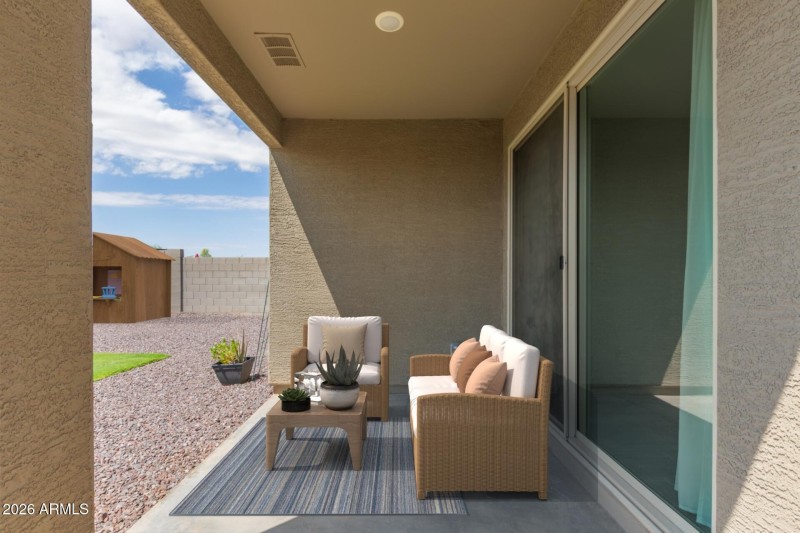 Virtually staged patio