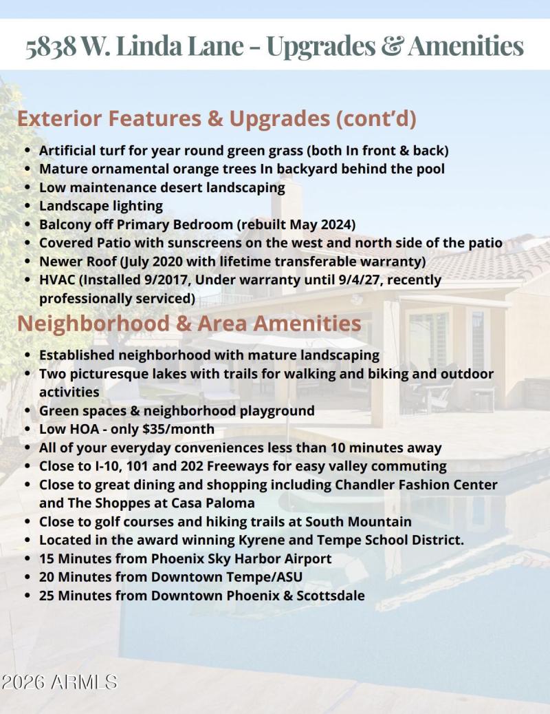 Upgrades & Amenities