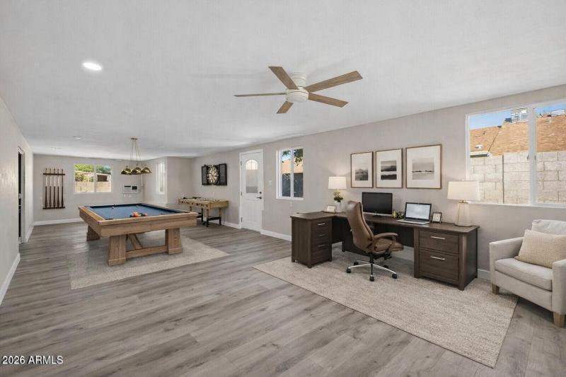 game room with office