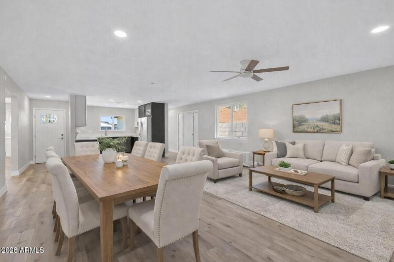 living room with table