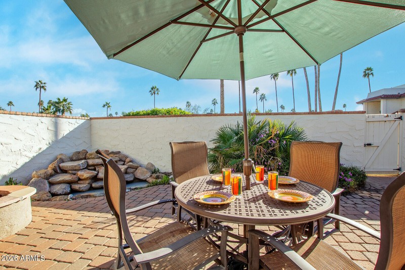 Water feature in back patio