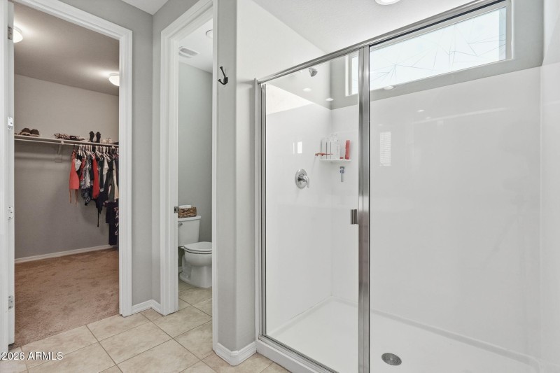 Walk-in Closet, Shower in Primary Bath