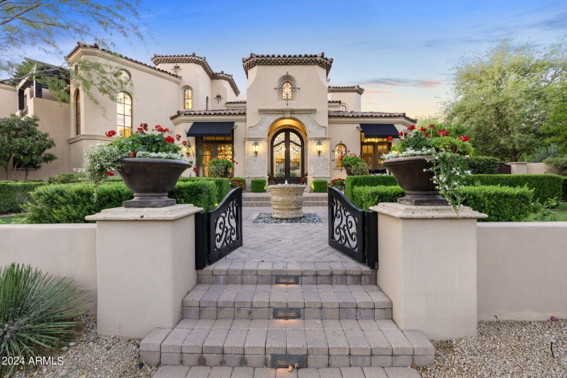 Elegant entry courtyard