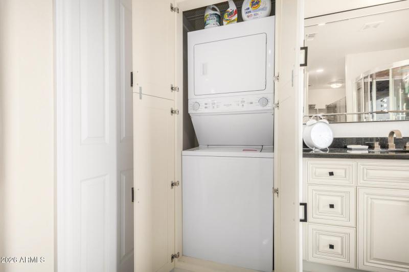 Washer & Dryer in Primary Bathroom