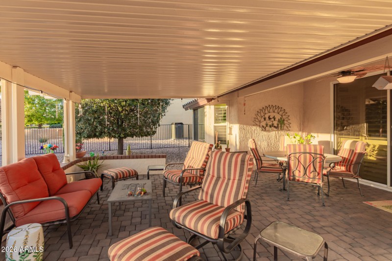 Beautiful extended patio with pavers