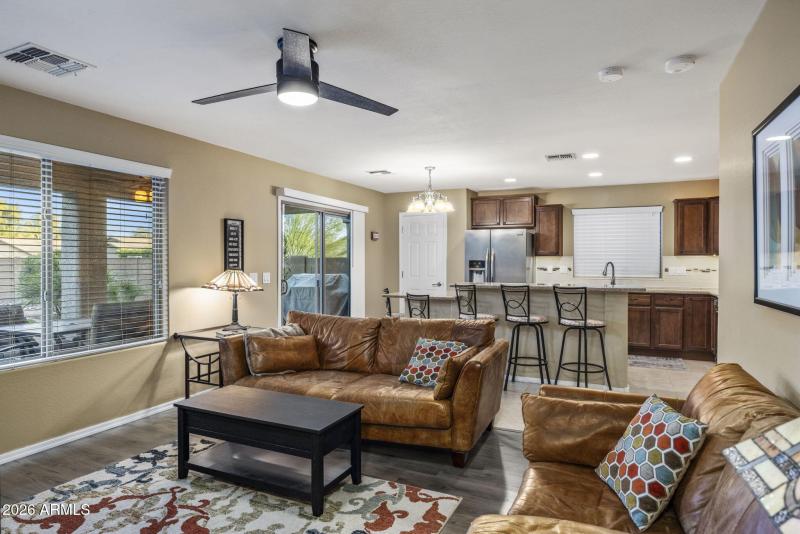 Living Room, Kitchen