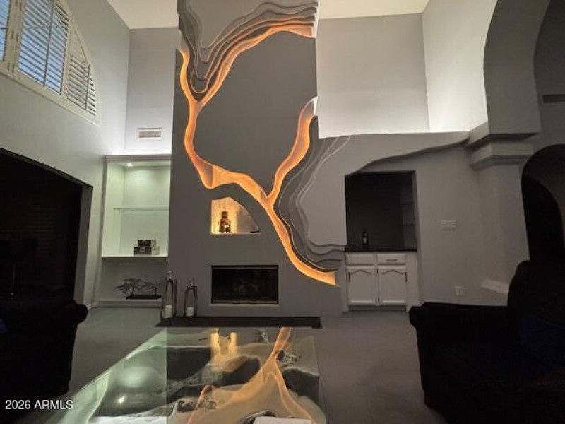 Cedar Waxwing Fireplace