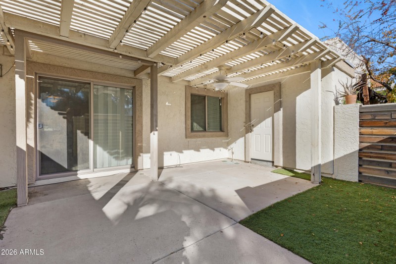 Private patio and storage