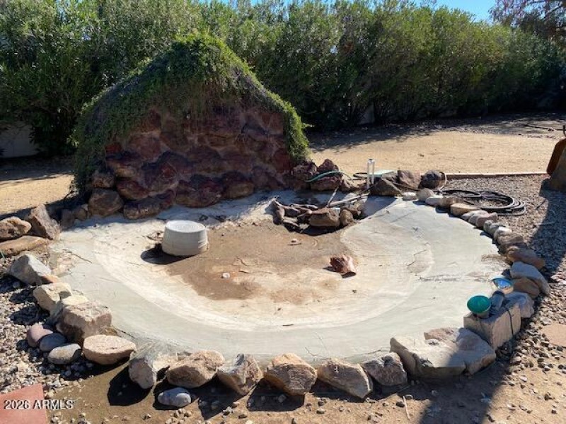 water feature and pond