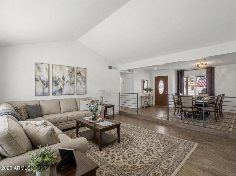 Living room and dining area