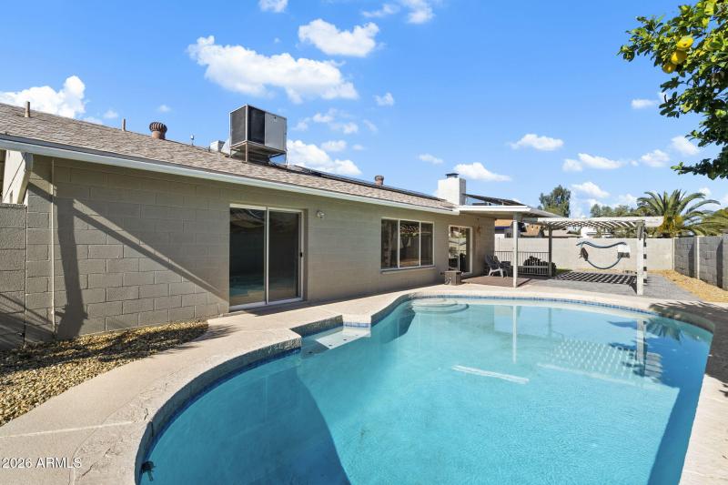 Covered patio and pool