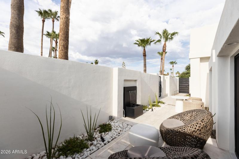 Front Patio area with room access