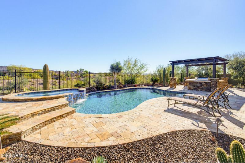 Stunning pool and gazebo with views