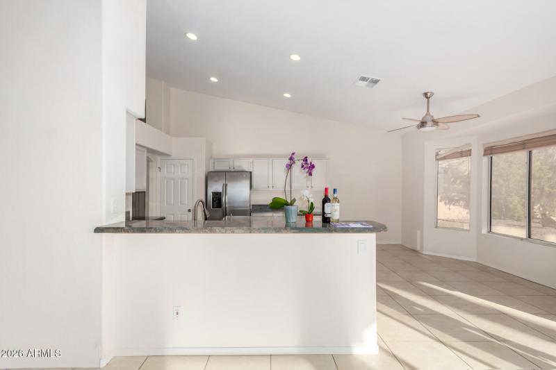 Kitchen Opens to Family Room