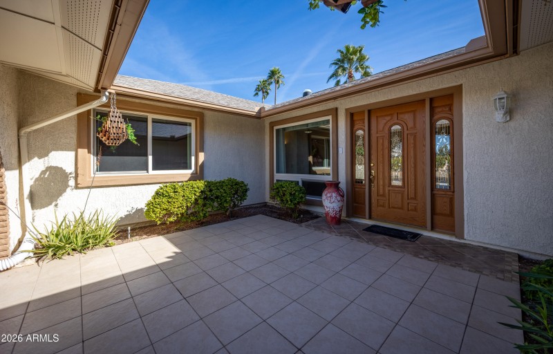 Lovely tiled courtyard with a