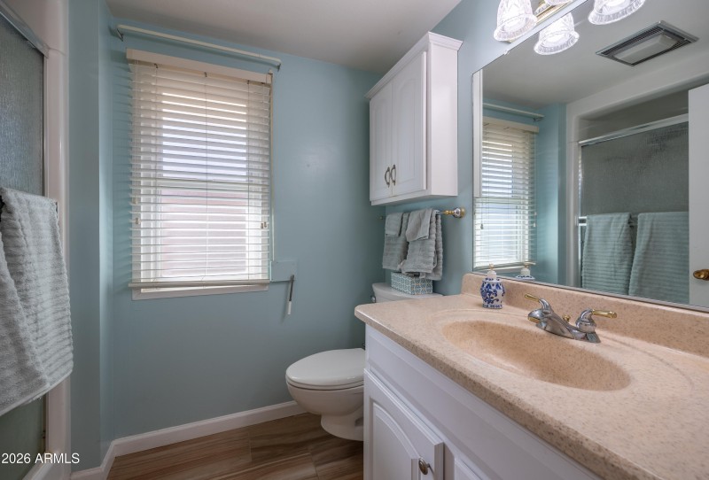 Main bath with walk in shower